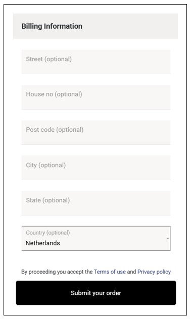 Billing Information is Optional
