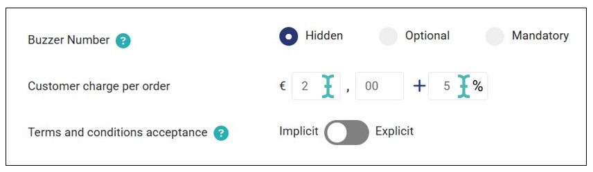 Fixed + Percentage Customer Charge Per Order