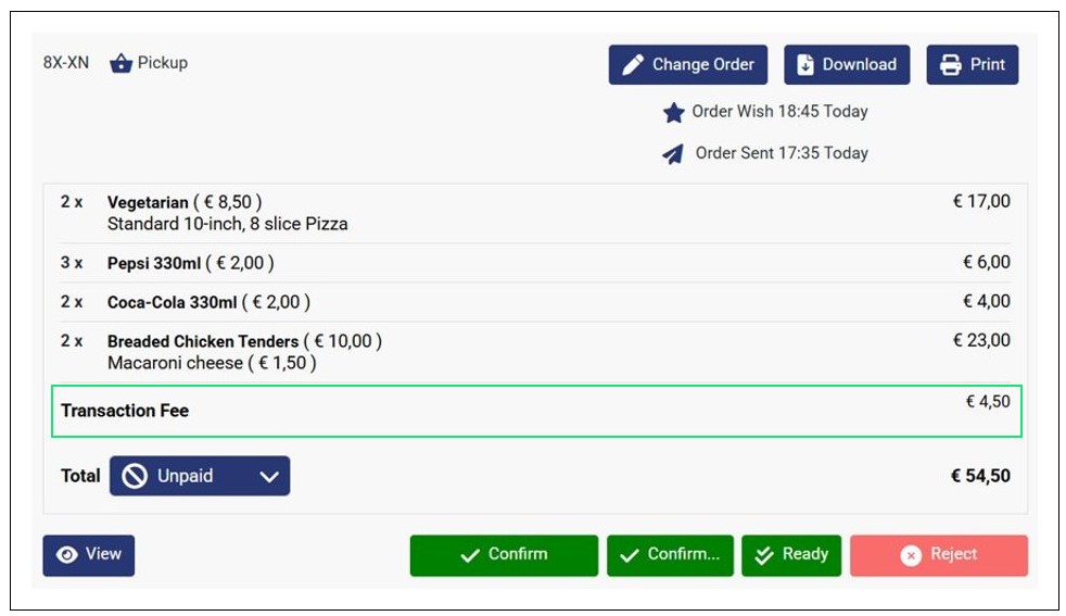 Customer Charge Per Order on Orders Dashboard
