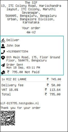 Order pdf delivery and payment info