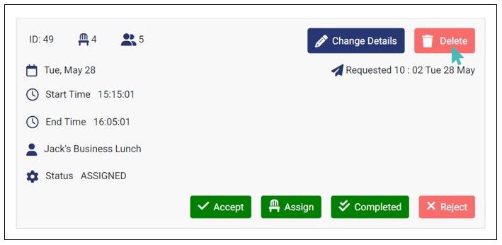 Deleting a Reservation