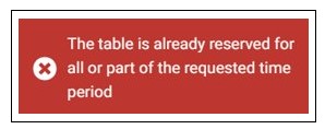 Failed Reservation Due to Overlapping Time Period<