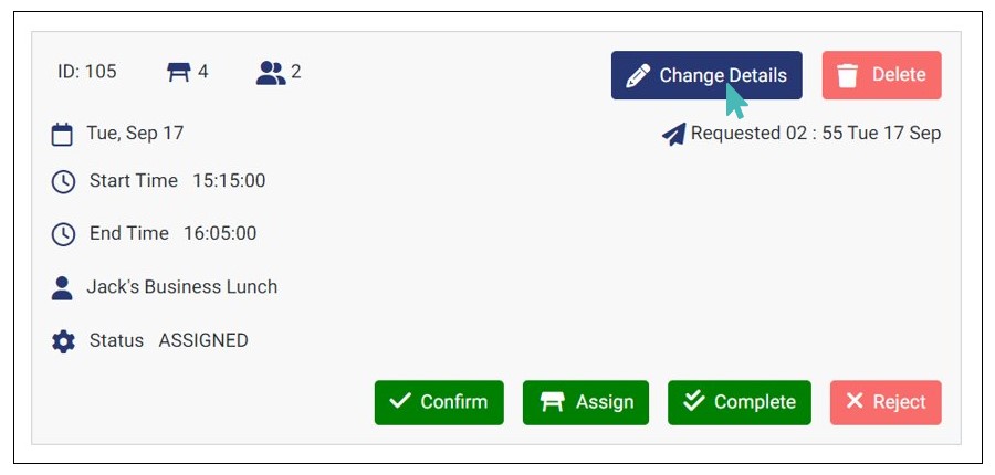 Change Reservation Status