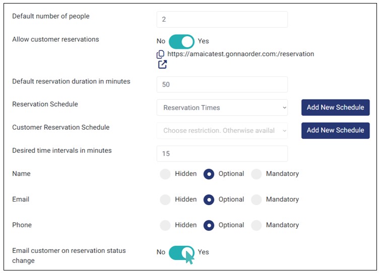 Enable Email Customer on Reservation Status Change