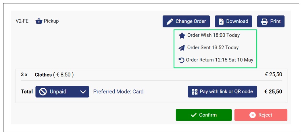 Order Pickup and Return Dates on the Orders Dashboard