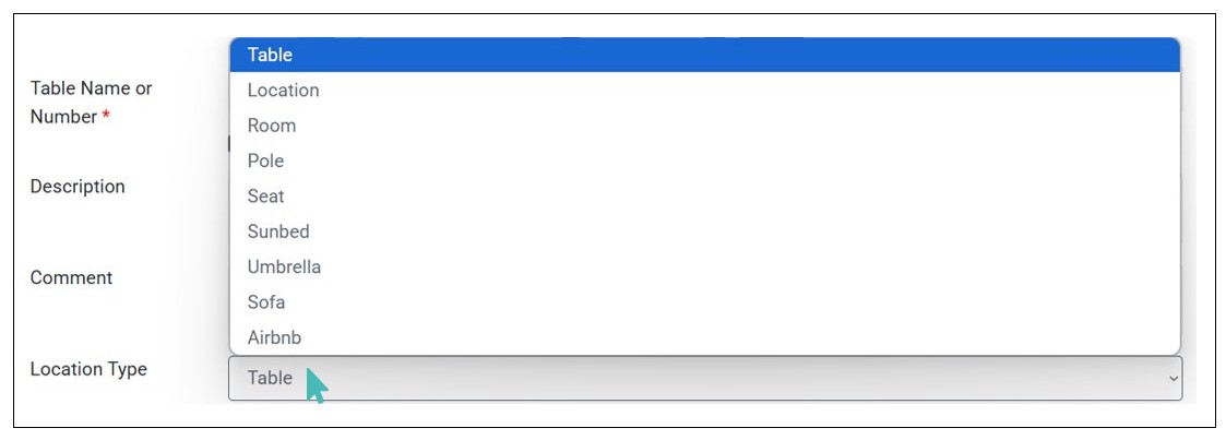 All Location Types Supported by GonnaOrder