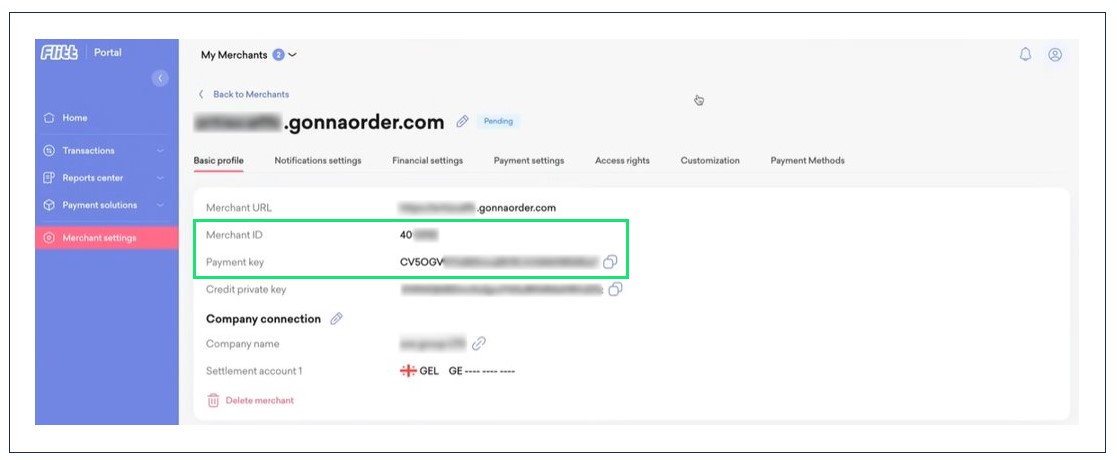 View Flitt Merchant ID and Secret Key on Your Flitt Account