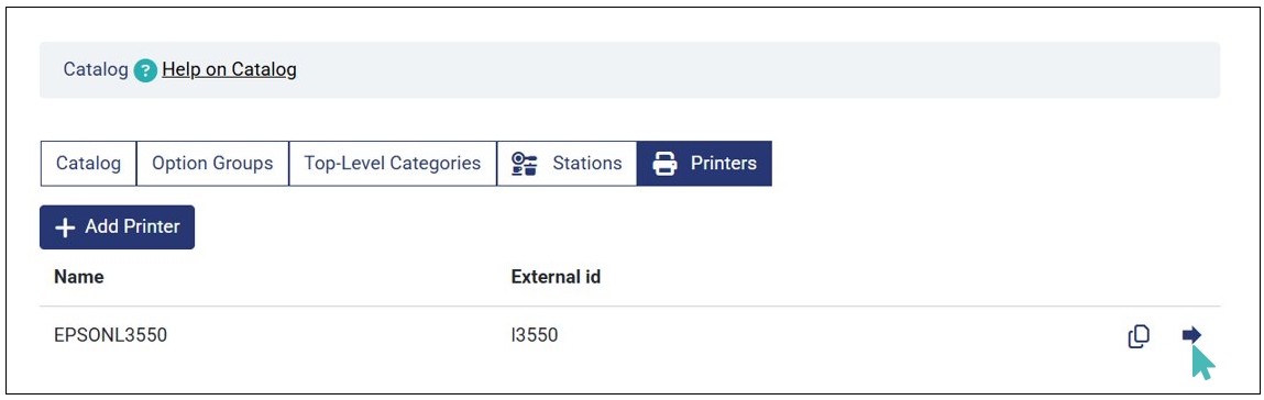 Click to View/Update Printer Info