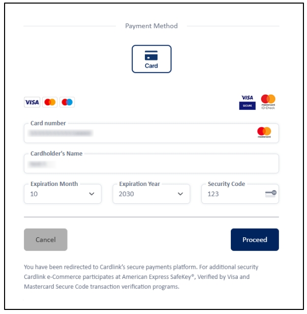 Cardlink Payment Page